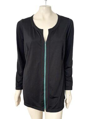 ELLERMAN Lightweight Wrinkle Resistant Stretchy Full Zip Jacket in Black  SZ M